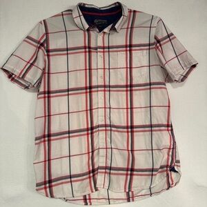 XL American Rag Red and‎ White Casual Button Down Plaid Shirt